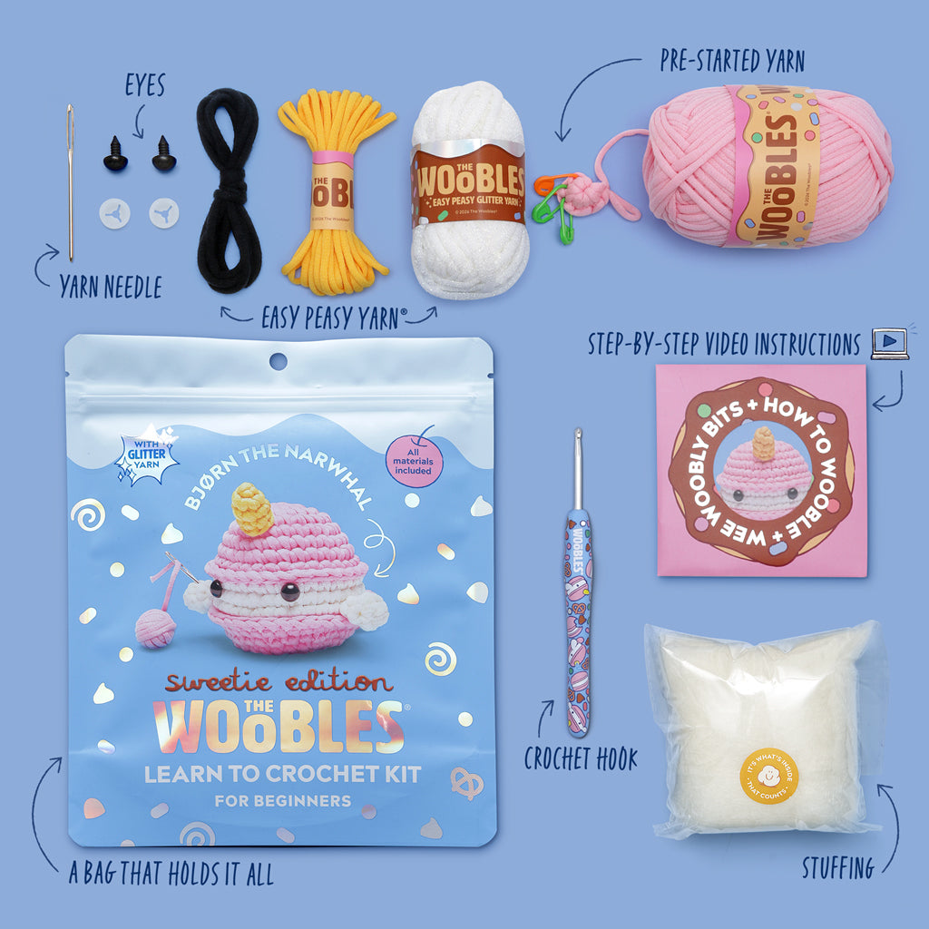 Kibakids - Bjørn the Narwhal: Sweetie Edition Crochet Kit