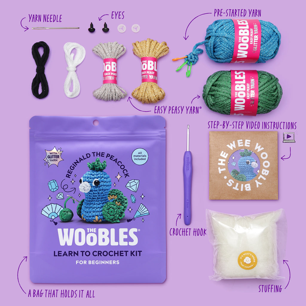 Kibakids - Reginald the Peacock Crochet Kit