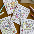 Kibakids - Let's Cuddle Coloring Card
