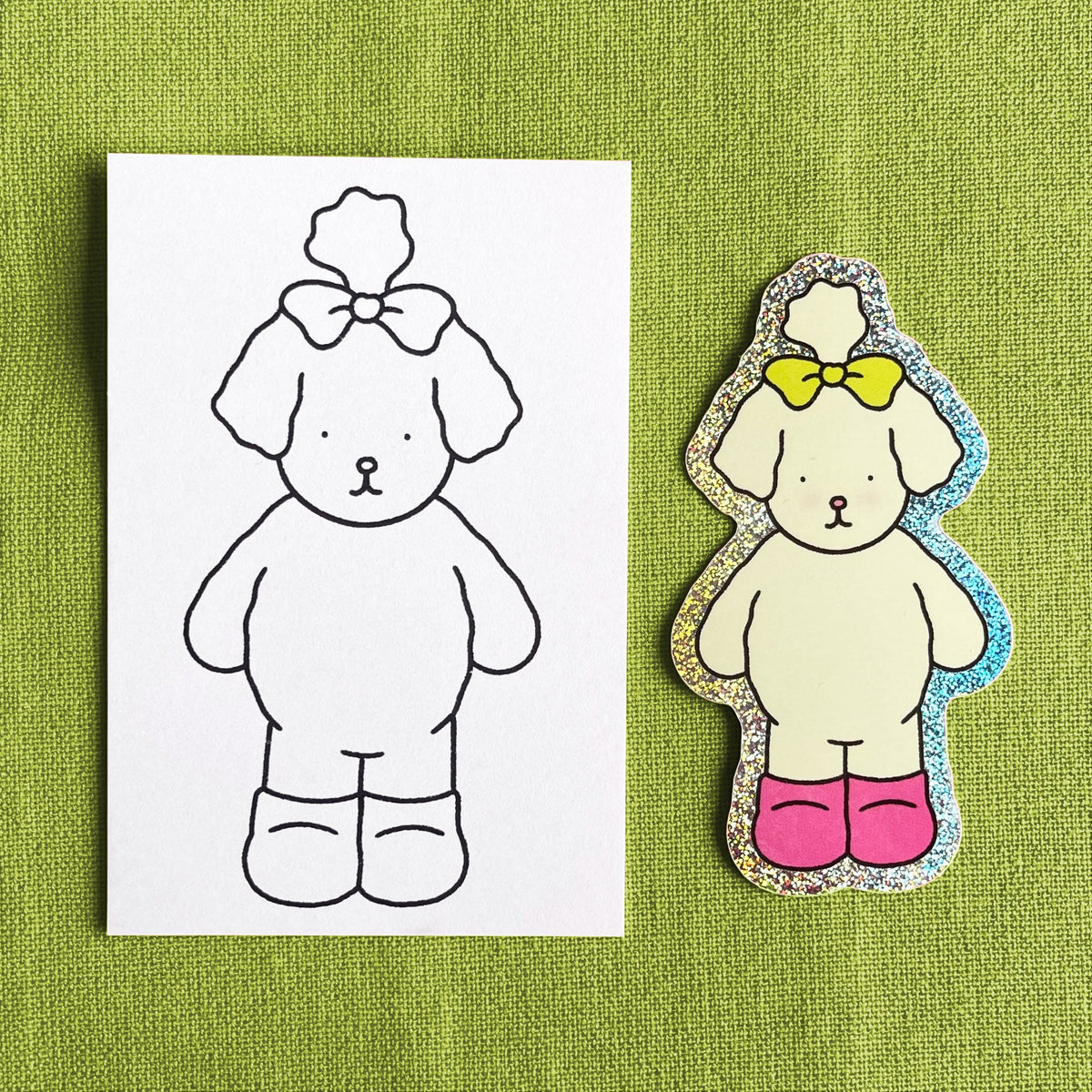 Kibakids - Apple Glitter Sticker + Info Card