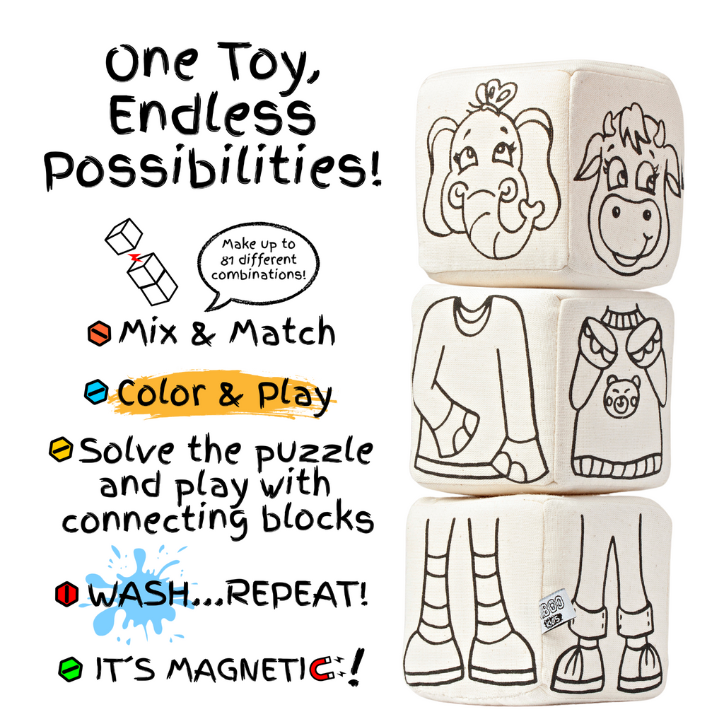 Kiboo Kids - Blocs Magnétiques : Ensemble de Coloriage Animaux