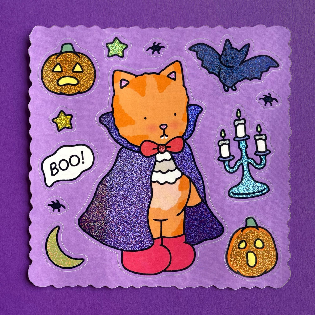 Kibakids - Vampire Kitten Glitter Sticker Sheet
