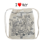 Kiboo Kids - Sac à dos à cordonnet à colorier - I Love NY