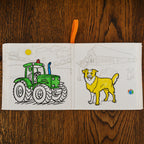 Kibakids - Farmyard Fabric Colouring Book for kids 1 years +