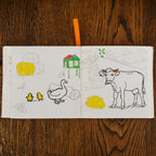 Kibakids - Farmyard Fabric Colouring Book for kids 1 years +