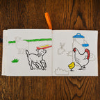 Kibakids - Farmyard Fabric Colouring Book for kids 1 years +