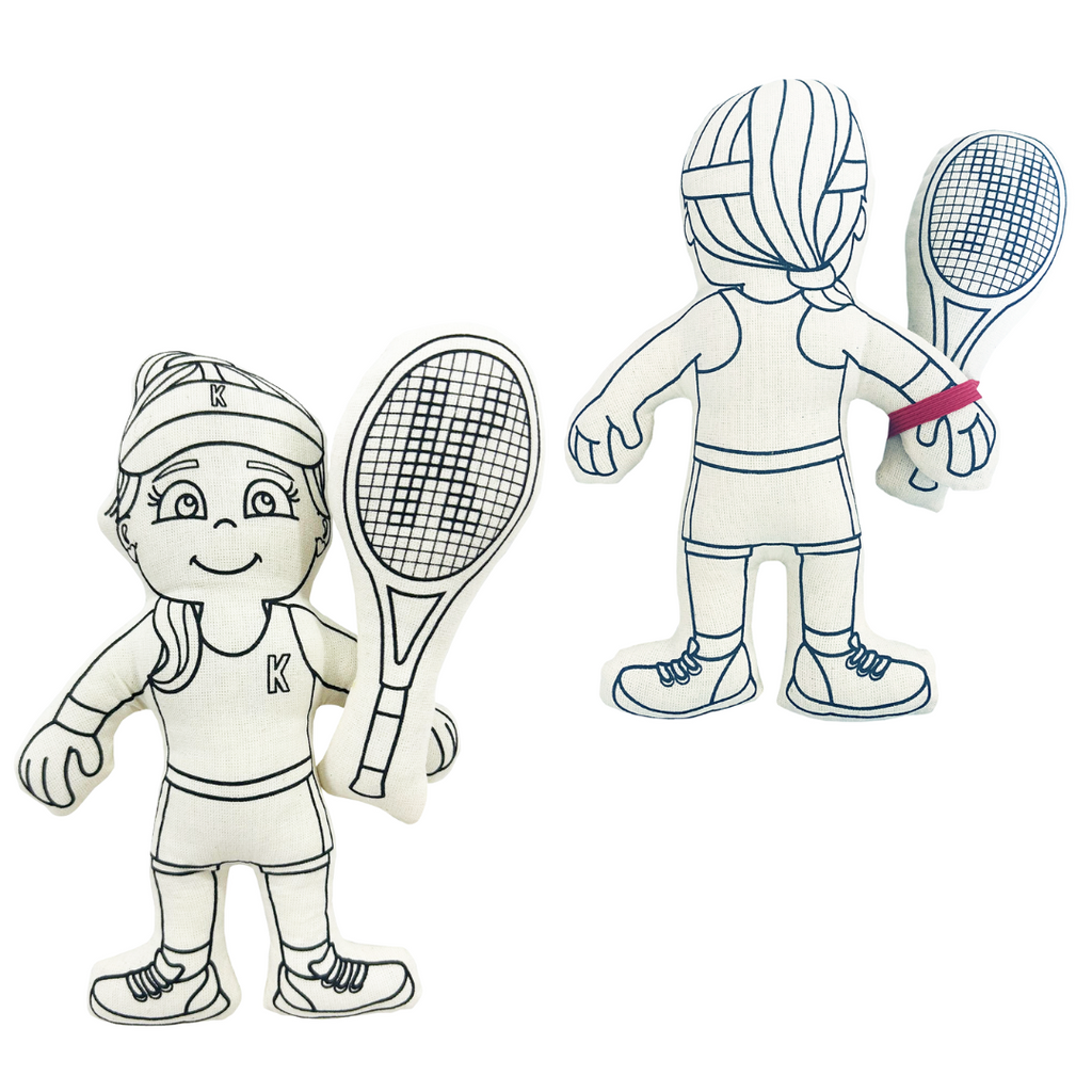 Kiboo Kids - Série Sports : Ensemble de Coloriage Fille Joueuse de Tennis avec Raquette