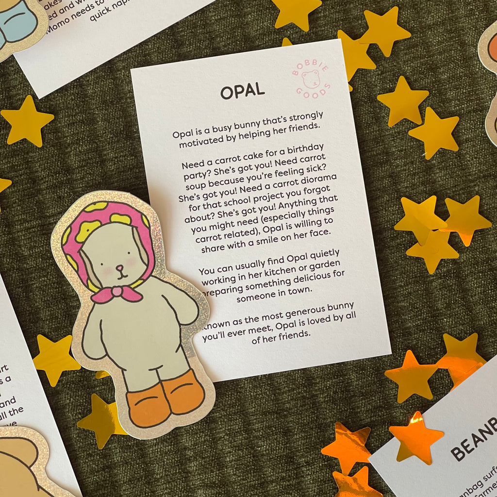 Kibakids - Opal Glitter Sticker + Info Card