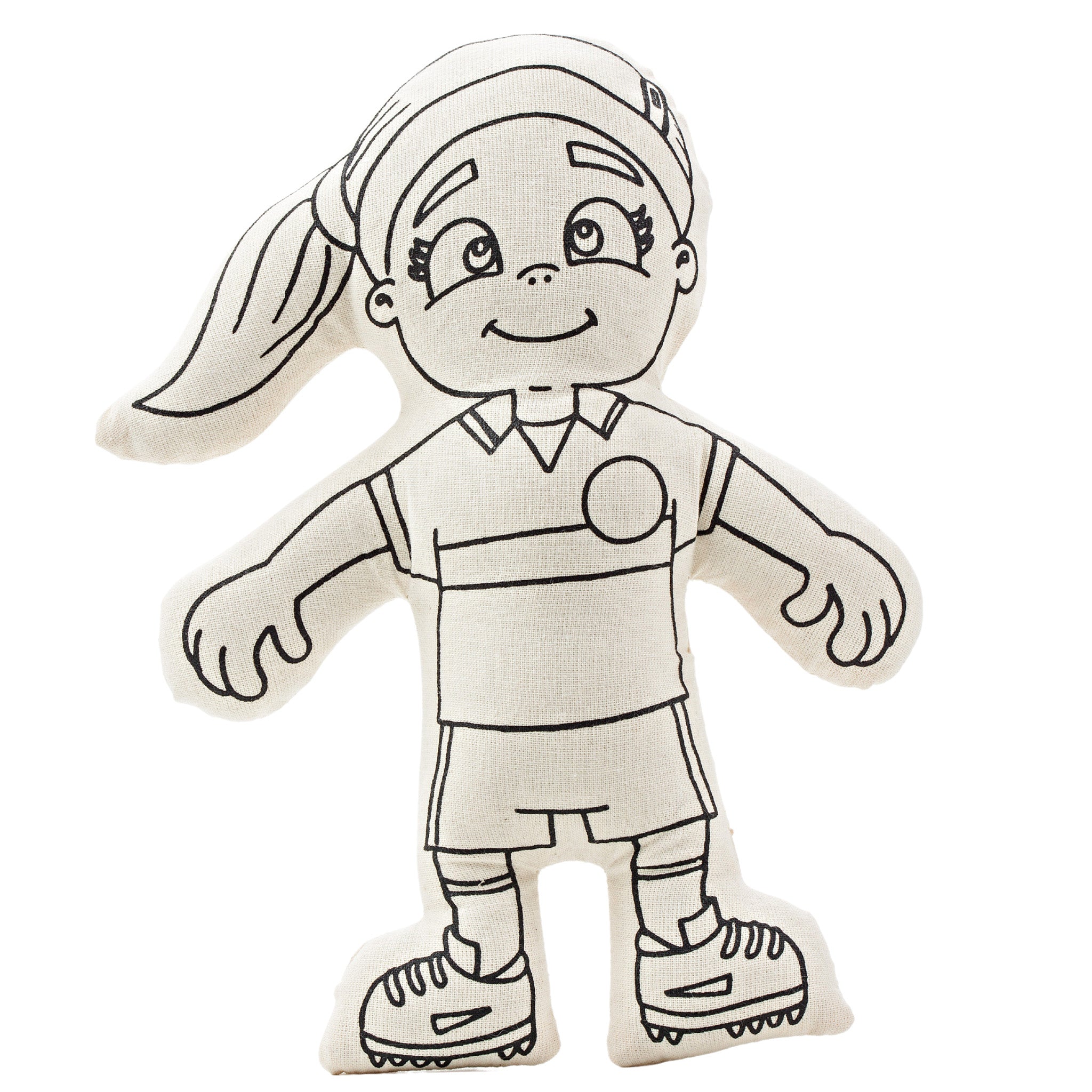 Kiboo Kids - Série Sports : Ensemble de coloriage Fille footballeuse avec queue de cheval