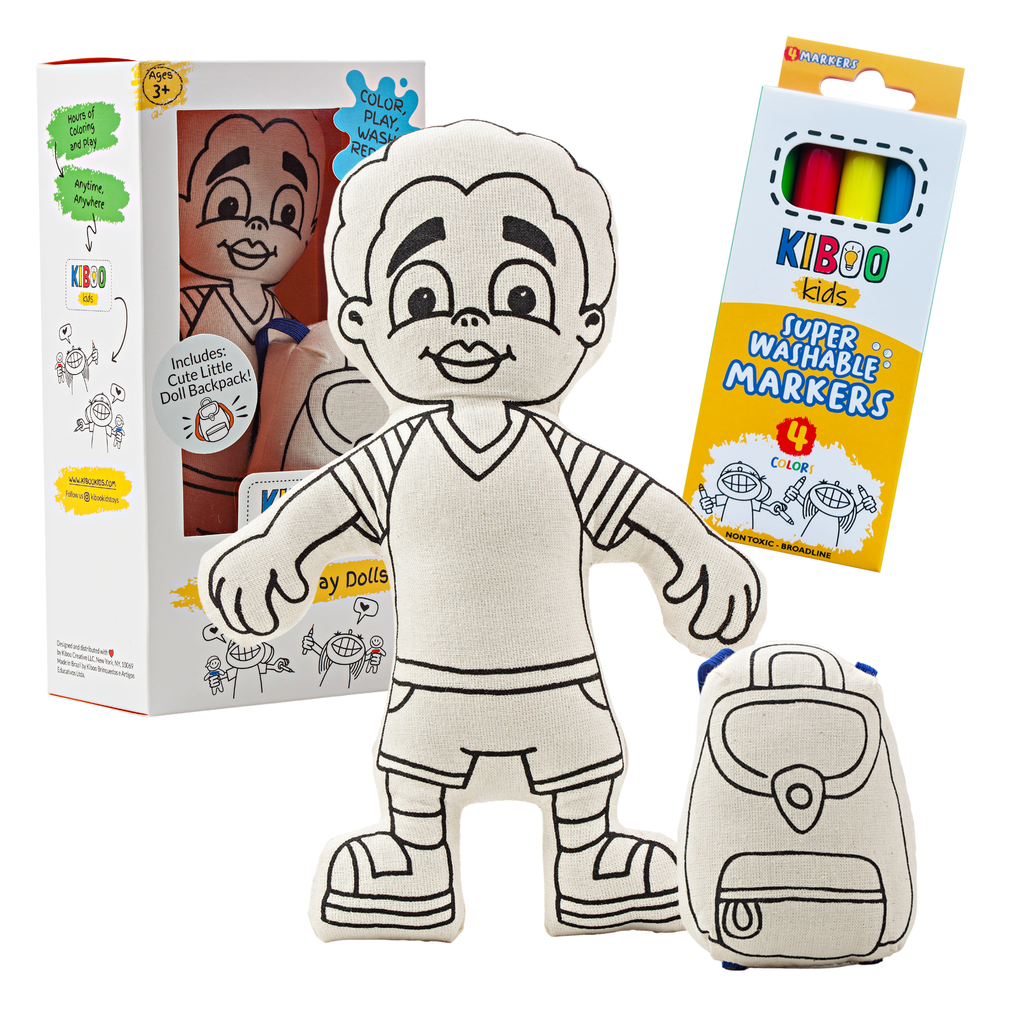 Kiboo Kids - Garçon avec T-shirt Rayé Kit de Coloriage
