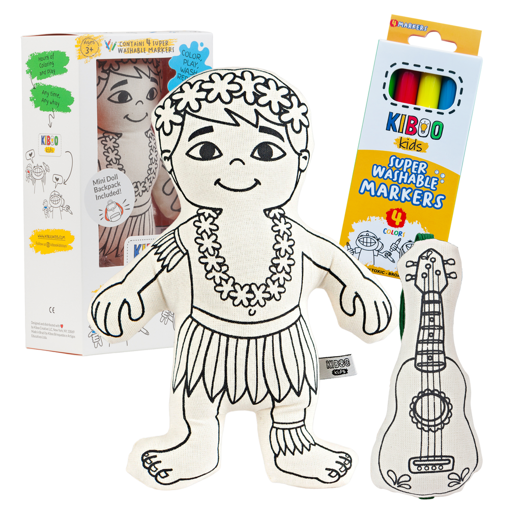 Kiboo Kids - Hula Boy avec Ukulélé Kit de Coloriage