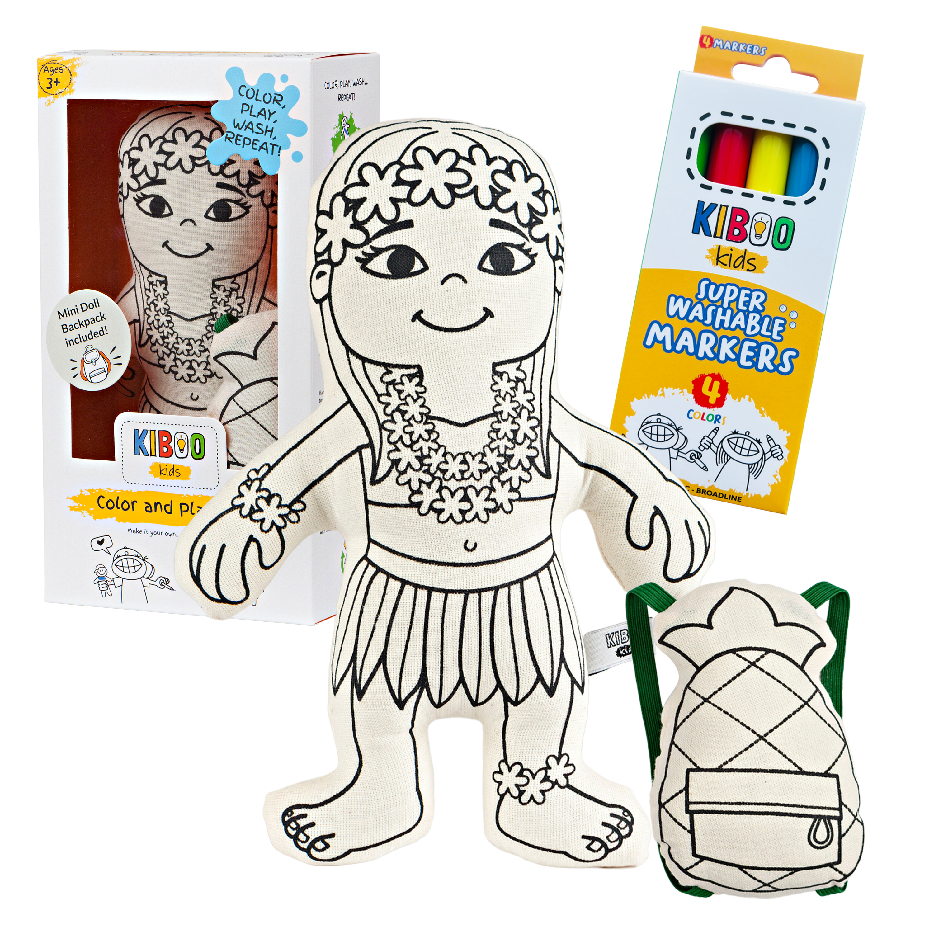 Kiboo Kids - Hula Girl avec sac à dos Ananas Kit de coloriage