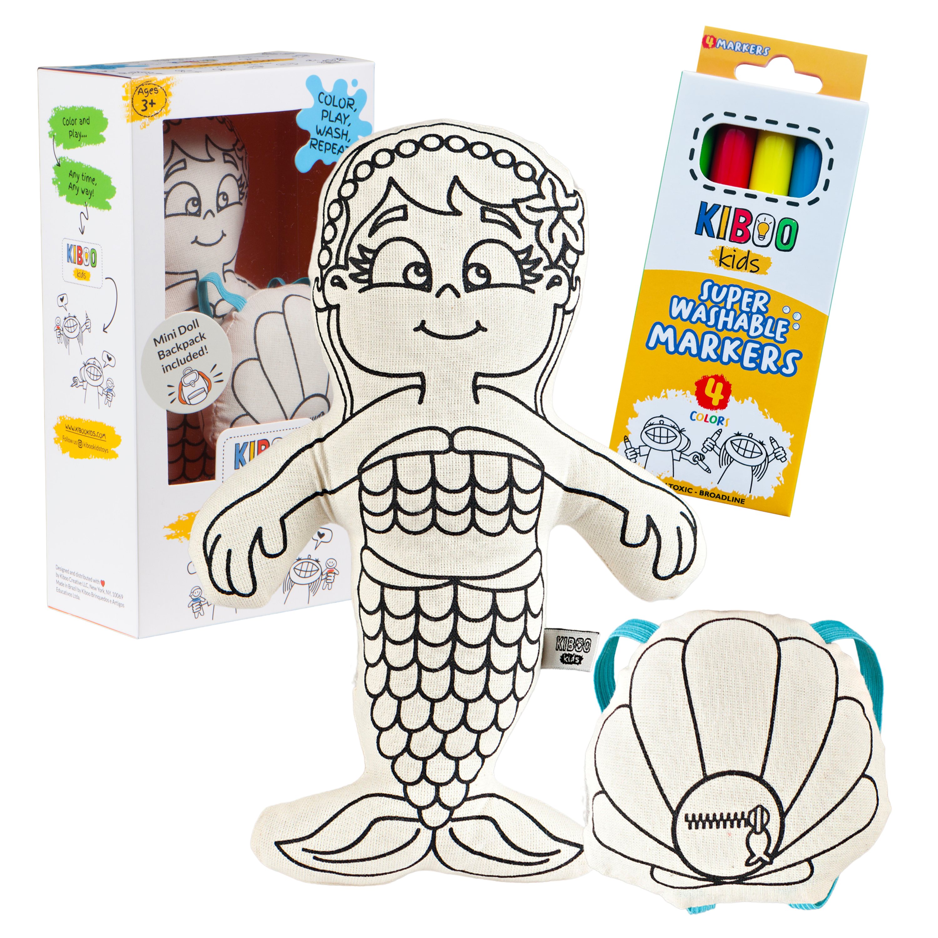 Kiboo Kids - Kit de Coloriage Sirène avec Sac à Dos Coquillage