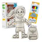 Kiboo Kids - Série Sports : Ensemble de coloriage Fille footballeuse avec queue de cheval