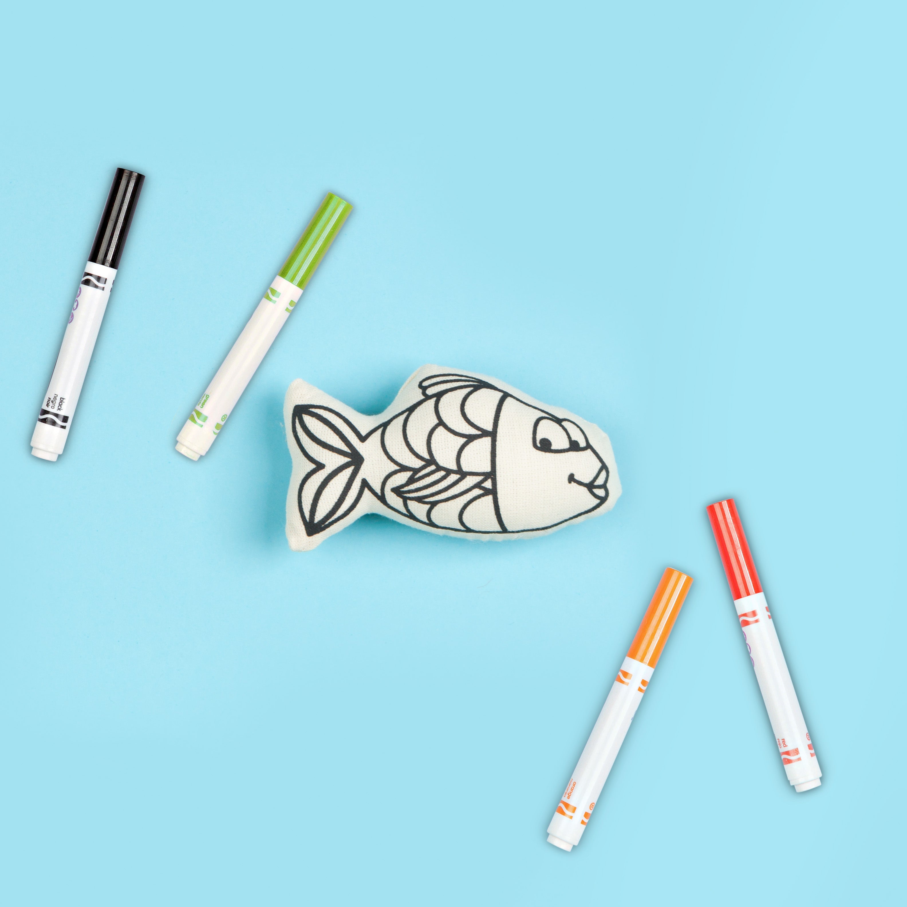 Kiboo Kids - Kit de coloriage Trio Vie marine - Étoile de mer, tortue et poisson