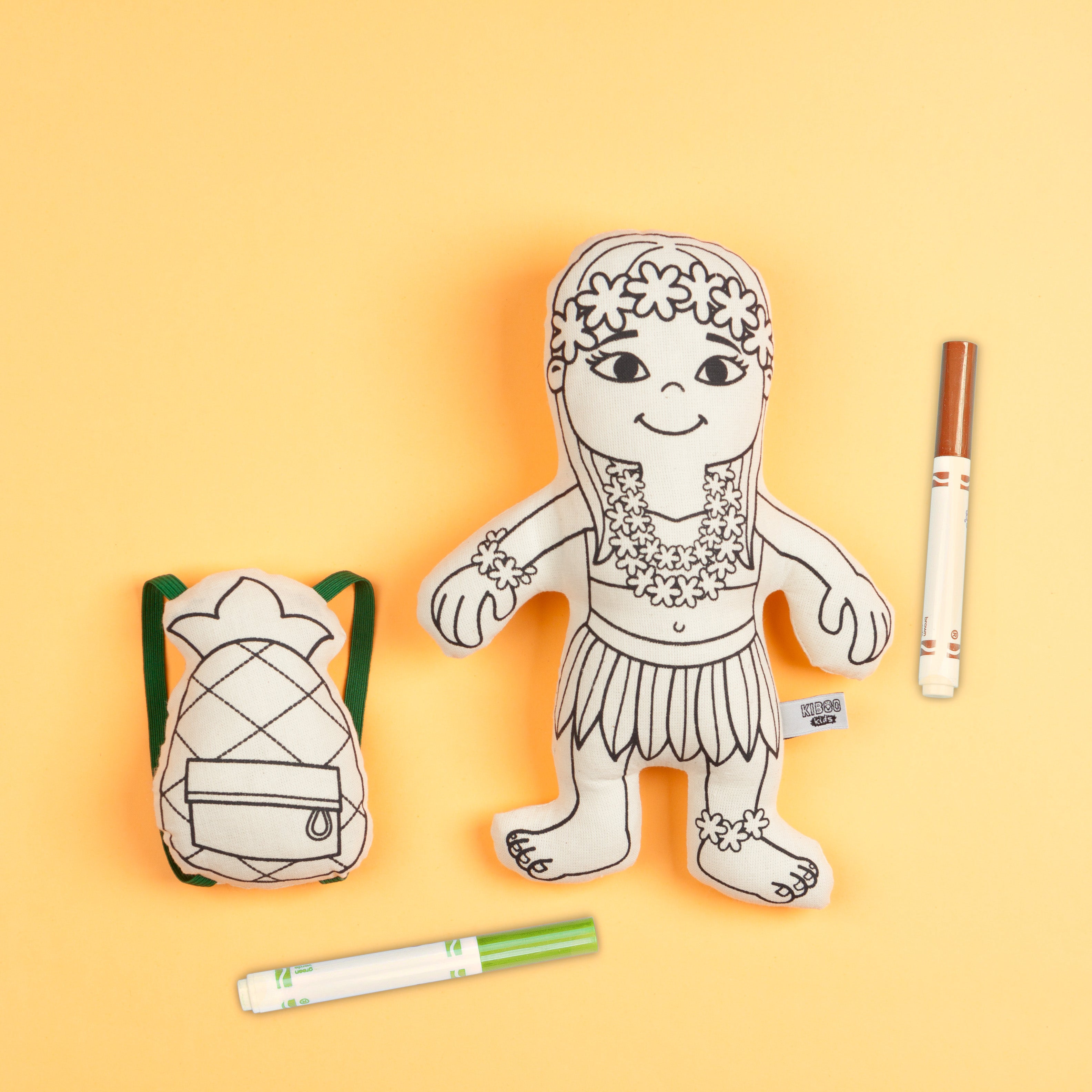 Kiboo Kids - Hula Girl avec sac à dos Ananas Kit de coloriage