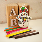 Kiboo Kids - Duo de décorations de Noël - Ensemble de coloriage Bonhomme de pain d'épices et Bonhomme de neige