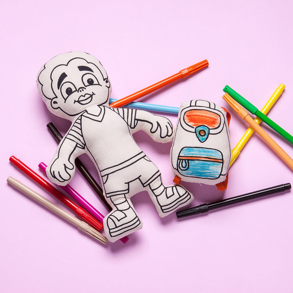 Kiboo Kids - Garçon avec T-shirt Rayé Kit de Coloriage