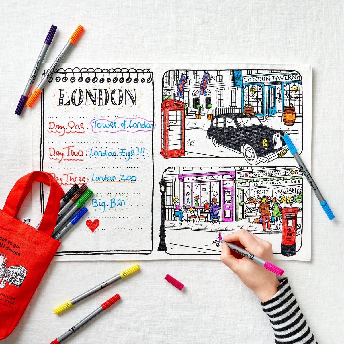 Kibakids - London Reusable Colour-In Placemat for Kids