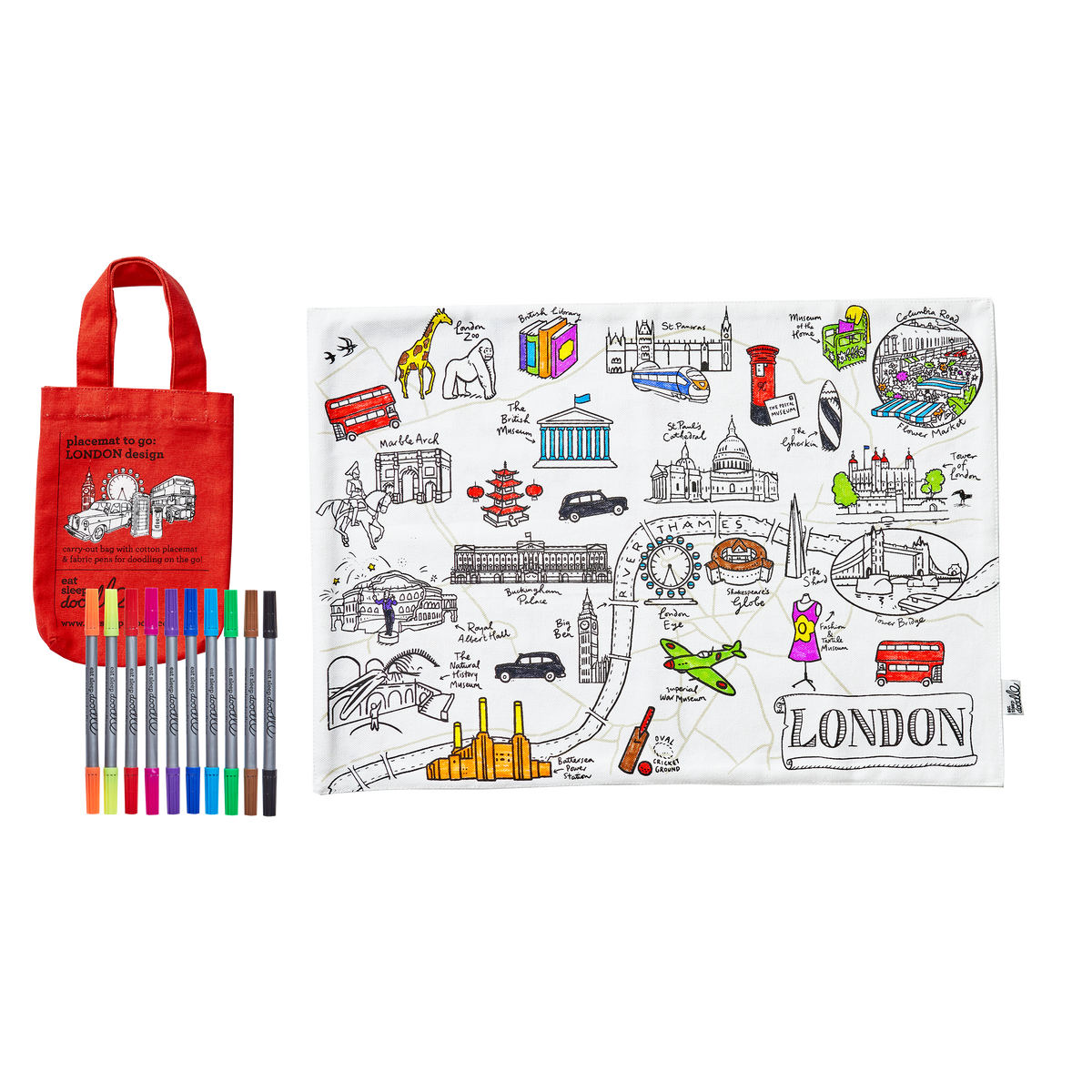 Kibakids - London placemat to go - party pack of 10