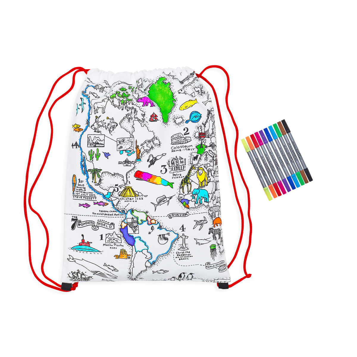 Kibakids - world map backpack