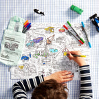 Kibakids - Cars, Trucks & Tractors Reusable Colour-In Placemat for Kids