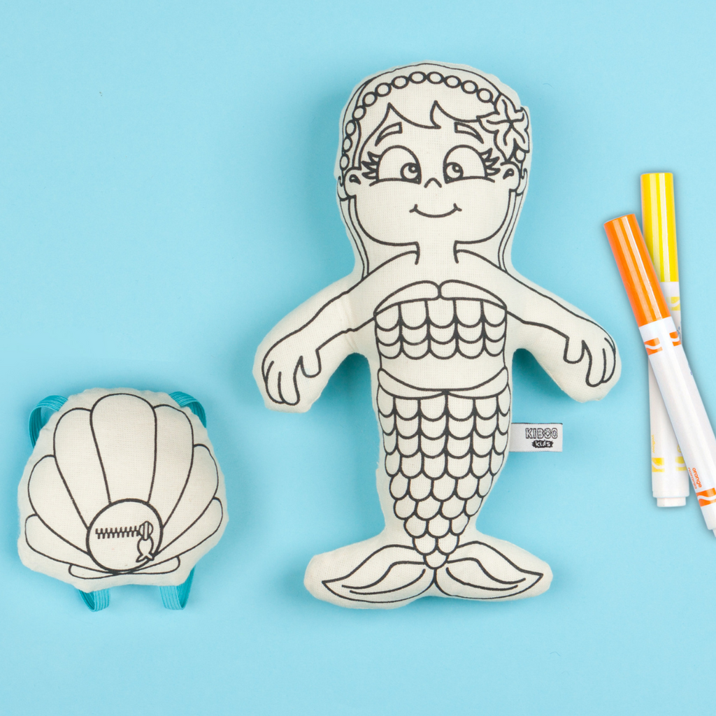 Kiboo Kids - Kit de Coloriage Sirène avec Sac à Dos Coquillage