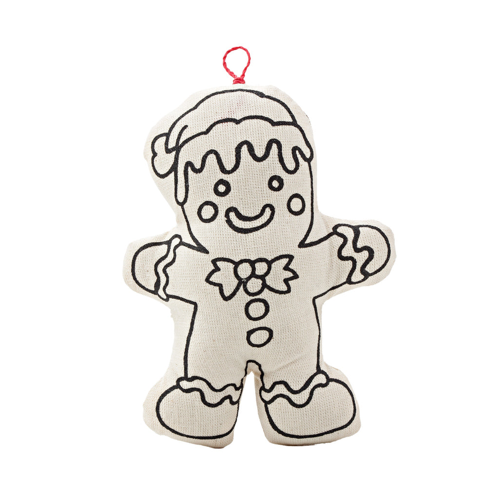 Kiboo Kids - Duo de décorations de Noël - Ensemble de coloriage Bonhomme de pain d'épices et Bonhomme de neige