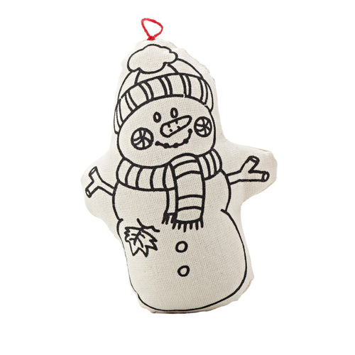 Kiboo Kids - Duo de décorations de Noël - Ensemble de coloriage Bonhomme de pain d'épices et Bonhomme de neige