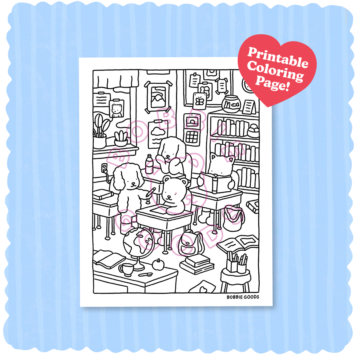Kibakids - Digital Download • Classroom Coloring Page