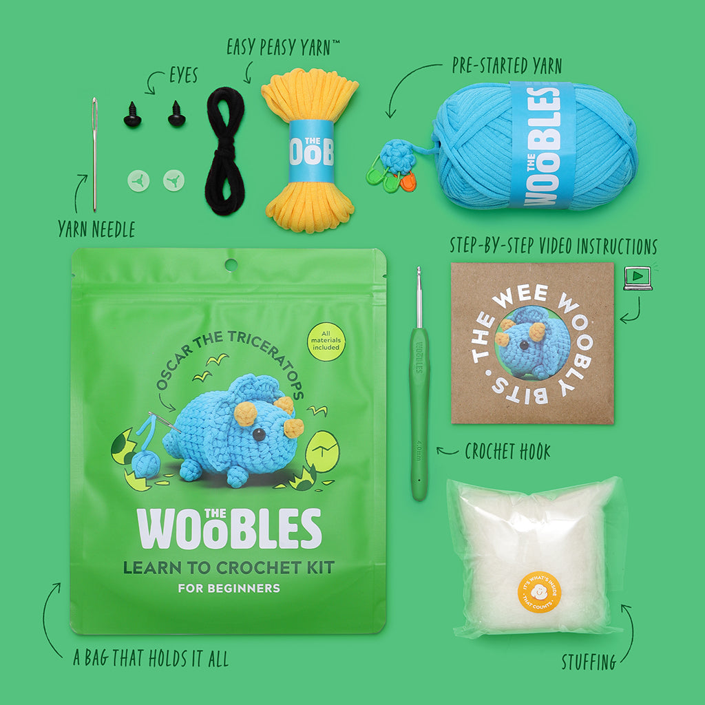 Kibakids - Oscar the Triceratops Crochet Kit