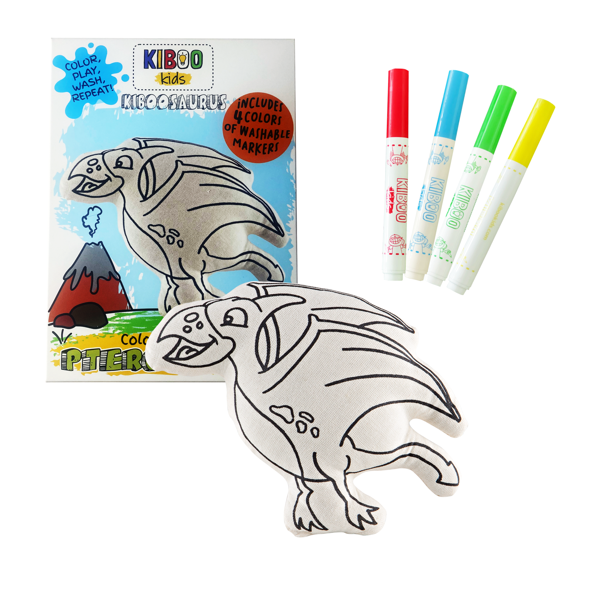 Kiboo Kids - Série Dino : Kit de coloriage Kiboosaures Ptérodactyle