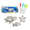 Kiboo Kids - Kit de coloriage Trio Vie marine - Étoile de mer, tortue et poisson