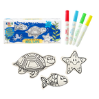 Kiboo Kids - Kit de coloriage Trio Vie marine - Étoile de mer, tortue et poisson