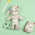 Kiboo Kids - Série Sports : Ensemble de coloriage Fille footballeuse avec queue de cheval