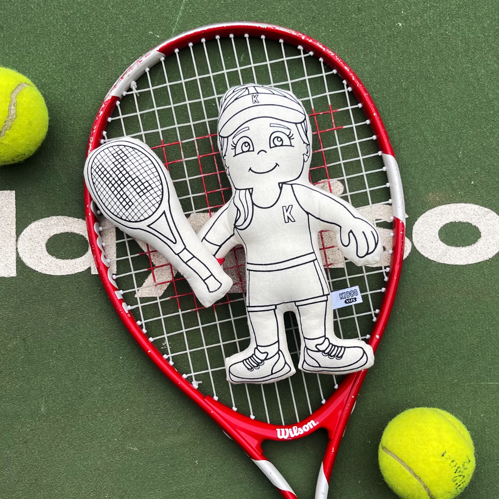 Kiboo Kids - Série Sports : Ensemble de Coloriage Fille Joueuse de Tennis avec Raquette