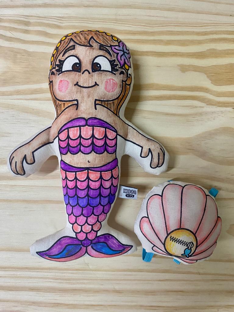 Kiboo Kids - Kit de Coloriage Sirène avec Sac à Dos Coquillage