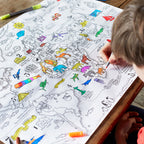 Kibakids - colour in world map wrapping paper (3 sheets)