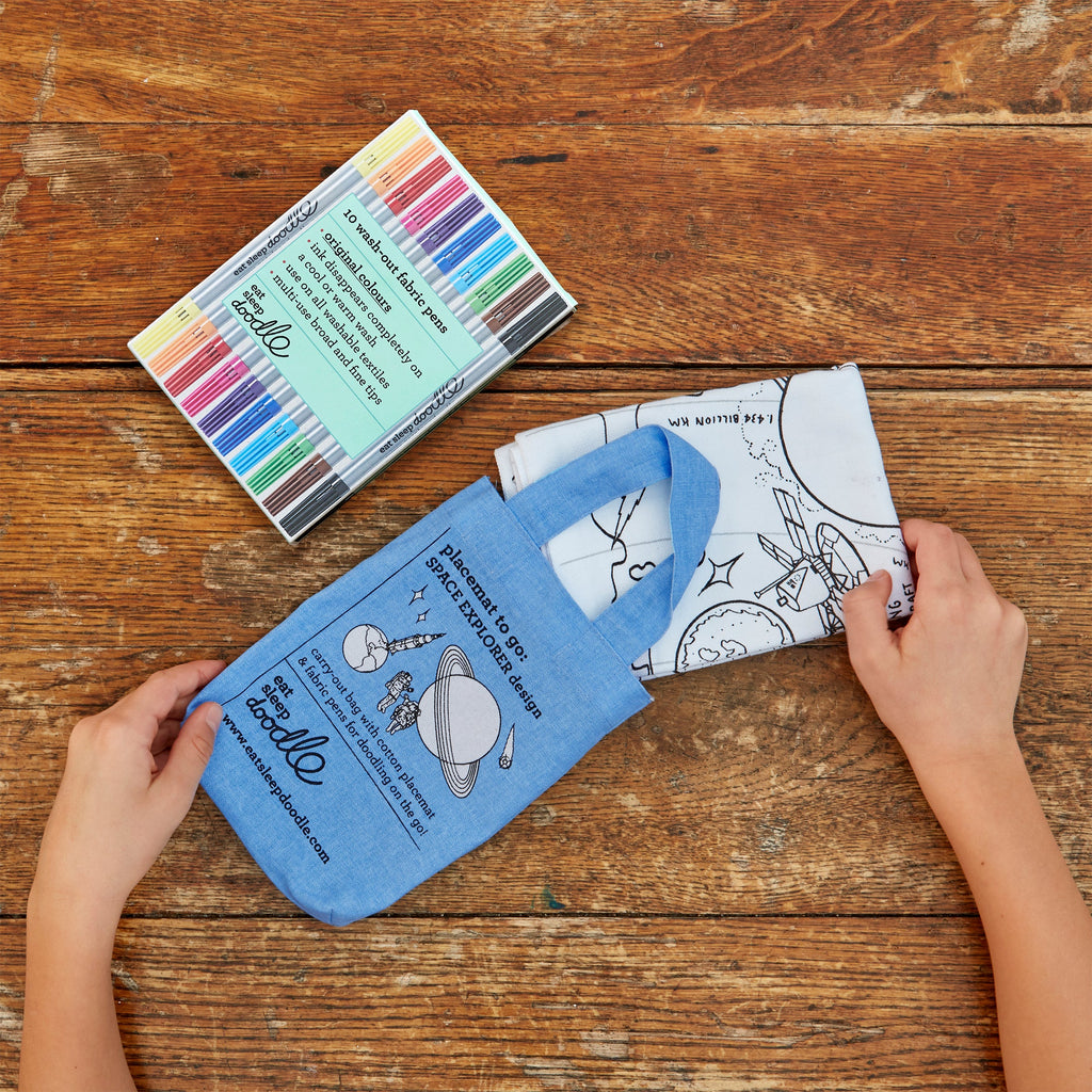 Kibakids - space explorer placemat to go - party pack of 10