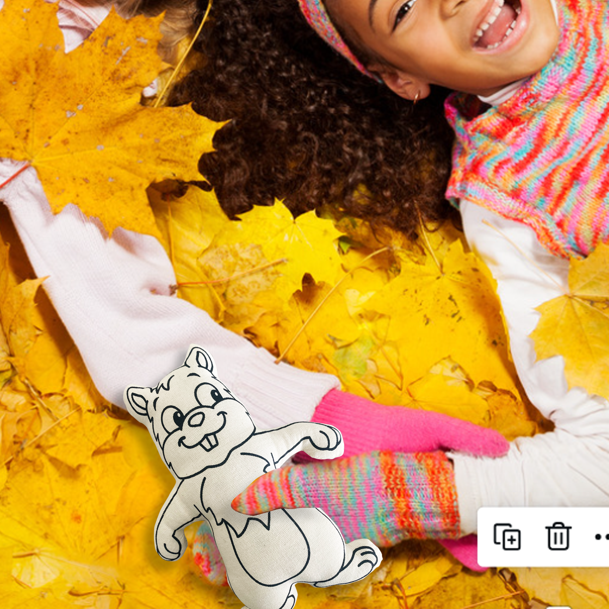 Kiboo Kids - Kit de Coloriage Écureuil avec Sac à Dos Gland