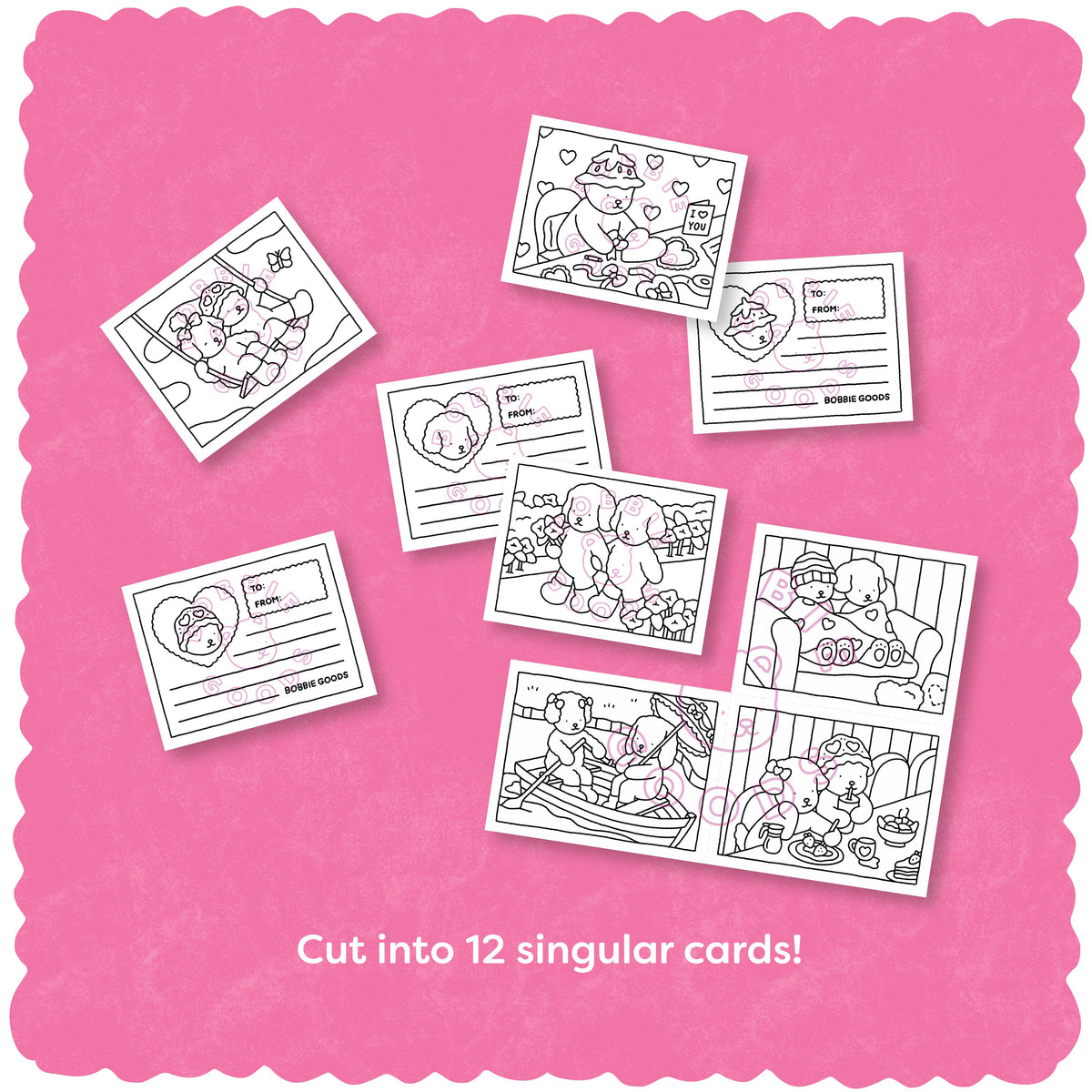 Kibakids - Digital Download • Valentine Coloring Cards